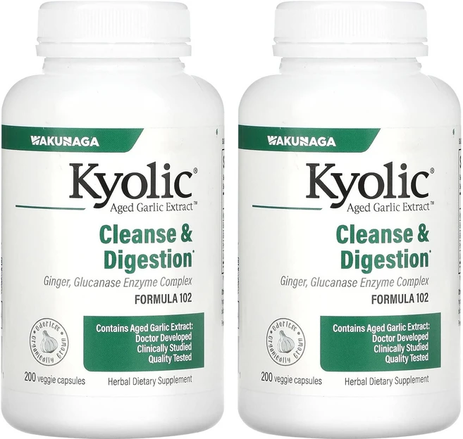 쿄릭 숙성마늘 추출물 포뮬러 칸디다 클렌즈 & 다이제스천 베지테리안 캡슐, 200정, 2개 - 쿠팡