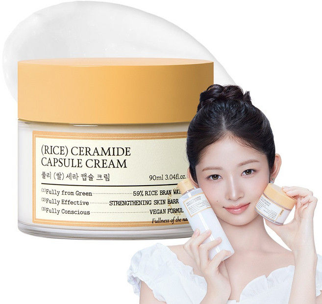 풀리 쌀 세라 캡슐 크림 보습 장벽 크림, 1개, 90ml