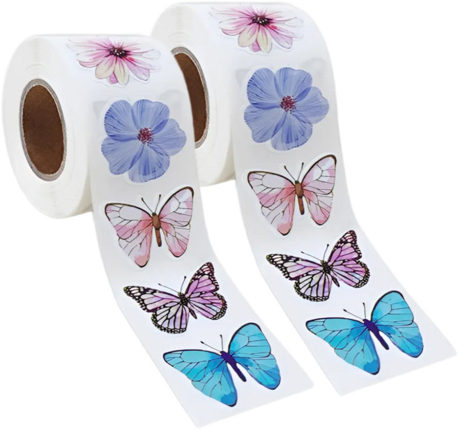 스노벨 8종 플라워 나비 대용량 스티커 2.5cm, 혼합(S716), 2개