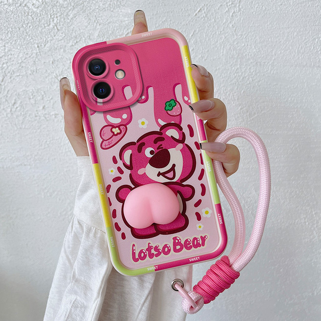 나무나라 아이폰8 7 6 플러스 캐릭터 말랑 엉덩이 스트랩케이스 CY268
