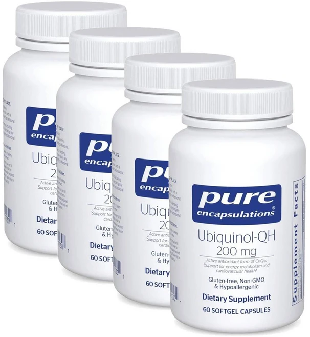 퓨어인캡슐레이션 유비퀴놀 QH 200mg 코엔자임Q10 소프트젤 Pure Encapsulations Ubiquinol, 4개, 60정 - 쿠팡