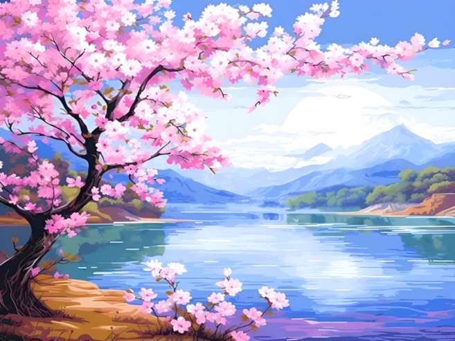 앤드 DIY 보석십자수 액자형 보석 십자수 세트 30X40cm, N024, 1세트