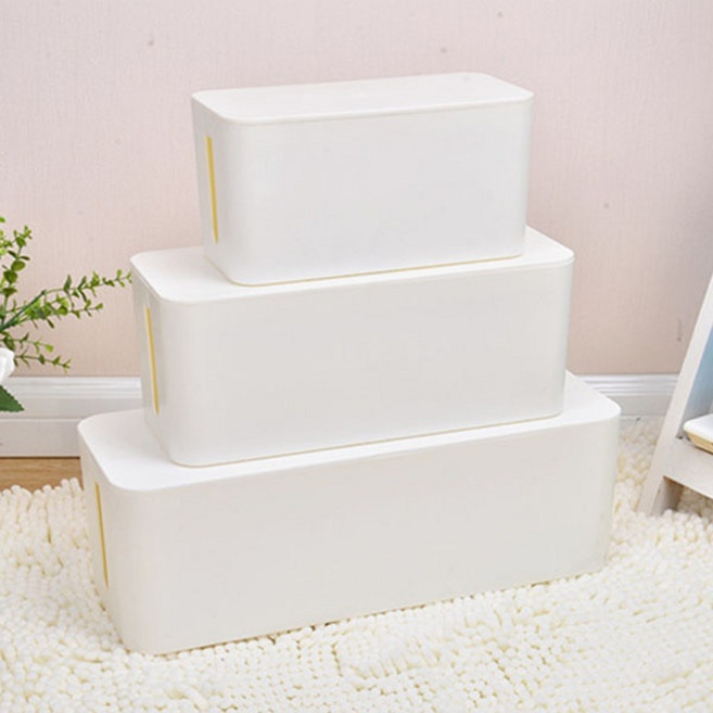 (티테크놀로지) 멀티탭 정리함 백색 T-MO320 중형, 1개