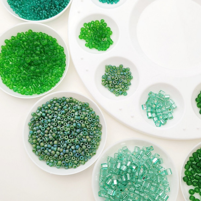 무광 큐브 그린 초록 비즈 식물 팔찌 반지 재료 시드비즈 구슬 알 [1봉10g], A-무광2mm (H0426), 1개