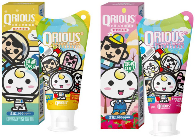 ORIOUS 兒童健康牙膏 含氟1000ppm, 60g, 8個