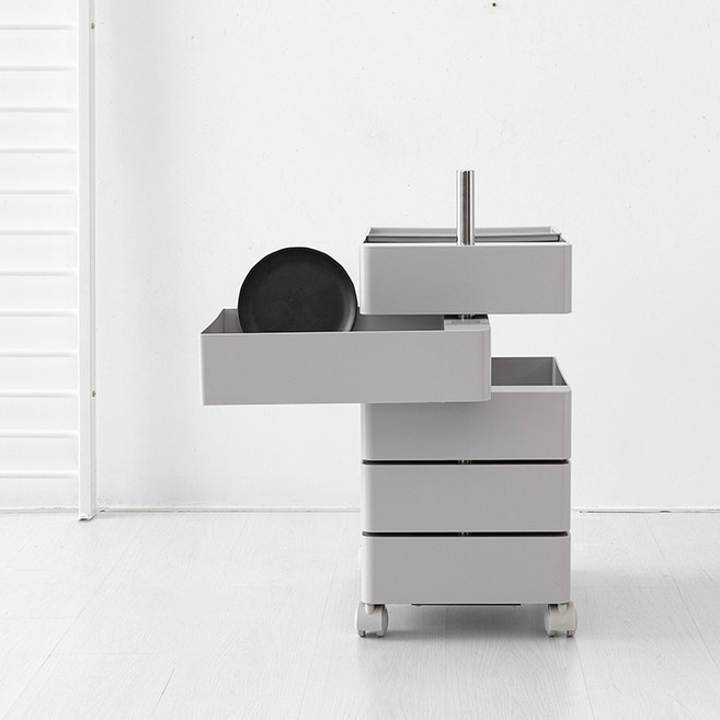 마켓비 BINGEURI 회전서랍 트롤리, 라이트그레이, 5단