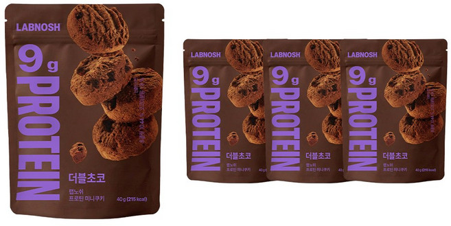 랩노쉬 프로틴 미니쿠키 더블초코, 4개, 40g