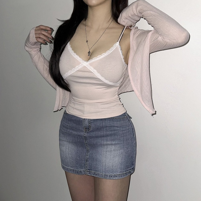 VANANA2 자외선차단 팔뚝커버 볼레로 주글재질 얇은긴팔 숏 시스루자켓 텐셀 린넨카디건