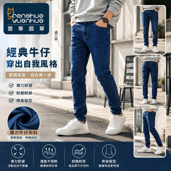 豐華圓華 經典彈力修身牛仔褲