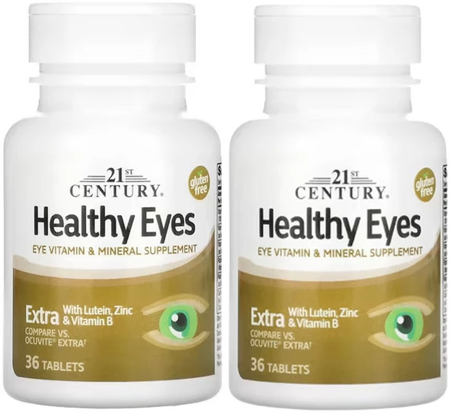 21세기센츄리 건강한 눈 엑스트라 위드 루테인 아연 및 비타민 B 36정, 2팩 - 쿠팡