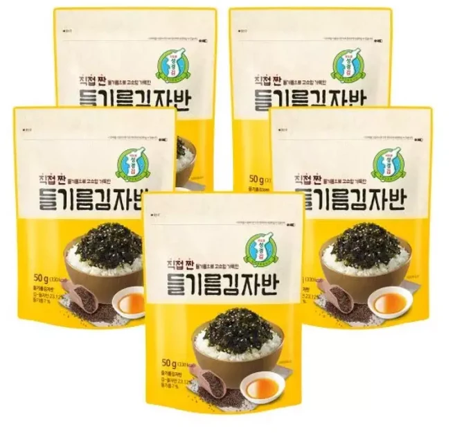 성경김 직접 짠 들기름 김자반(50g) 5봉, 50g, 1개