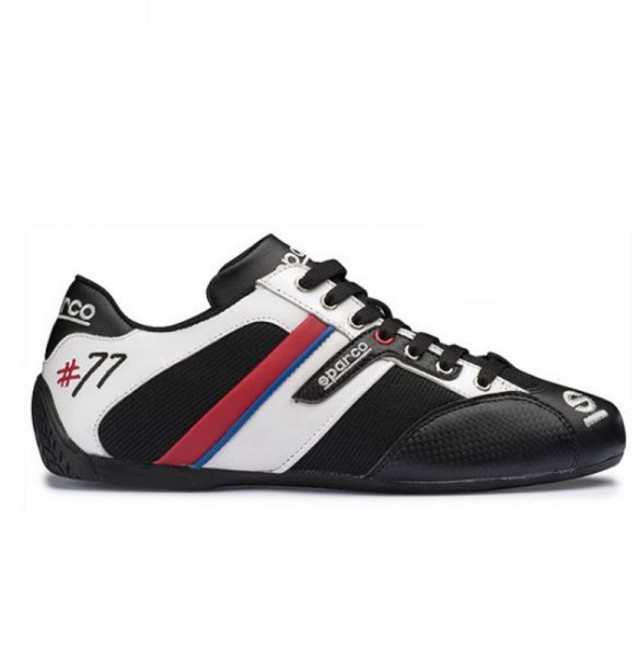 전체 가죽 운전 레저 스포츠 커플 모델 카트 자동차 단일 신발 남성과 여성 사계절 SPARCO 레이싱 조수, 36, 검정색과 흰색, 검정색과 흰색