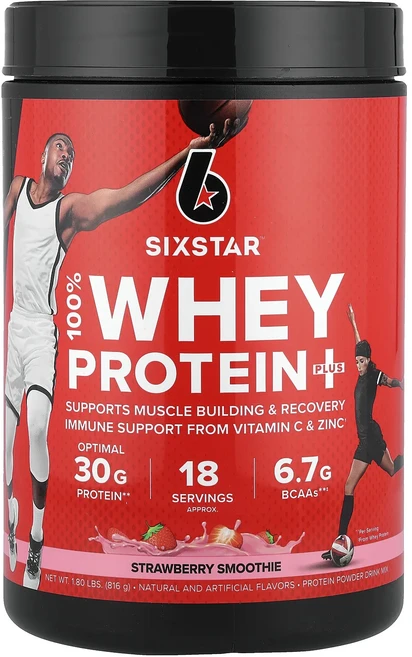 몸관리하세요 겨울입니다 SIXSTAR 100% 유청 단백질 플러스 딸기 스무디 816g(1.8lb) 특별관리진행, SIXSTAR100유청단백질플러스딸기스무디816g18l, 816g, 1 - 쿠팡