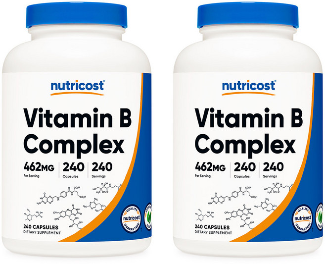 뉴트리코스트 비타민 B 콤플렉스 460mg 캡슐 240캡슐 1서빙 460mg 240회분 Vitamin B Complex Capsules [460 MG] [240 CAPS], 2개, 240정