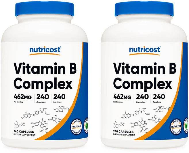 뉴트리코스트 비타민 B 콤플렉스 460mg 캡슐 240캡슐 1서빙 460mg 240회분 Vitamin B Complex Capsules [460 MG] [240 CAPS], 2개, 240정 - 쿠팡