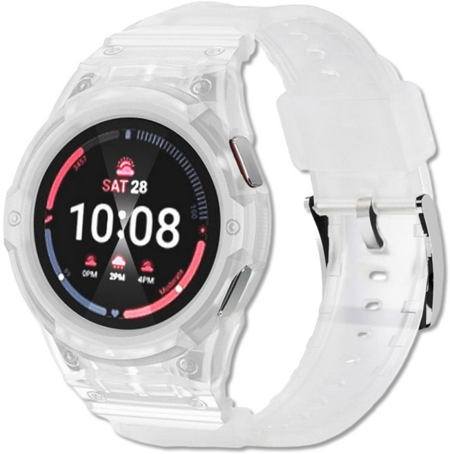 영스피플 갤럭시워치 호환 일체형 투명 스트랩 8 7 6 5 4 스포츠 밴드 운동 시계줄 40 44 20, 1개, 반투명