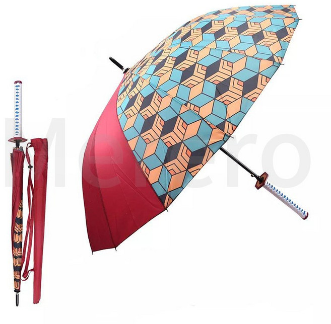 더제이엠 귀멸의칼날 패턴우산 일륜도우산 장우산 칼모양