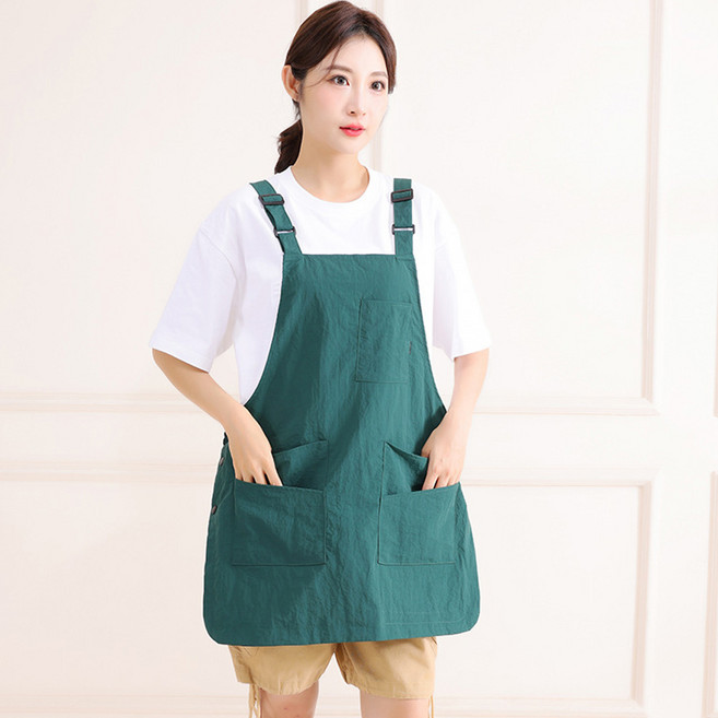 나나리빙 실용적인 양면 주방 방수 앞치마, 1개, 오션 그린