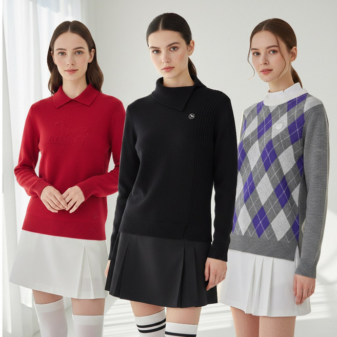 (3종세트) 여성플레이풀울스웨터_HKTWF001 (아다바트)