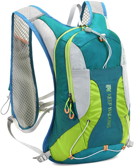 애드에딧 정면포켓 등산 자전거 아리엘 백팩 15L, 블루그린