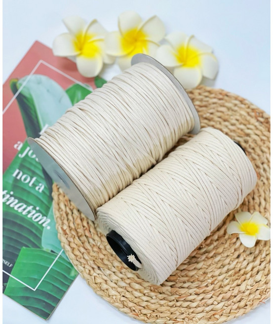 50色以上3.5mm包芯棉繩100克裝 手工編織棉線 DIY手工藝材料, 原色, 1件