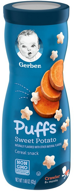 Gerber 그래듀에이트 퍼프 시리얼 스낵 42g, 1개, 스위트 포테이토(Sweet Potato)