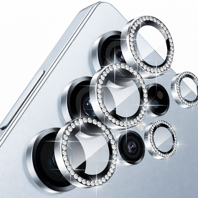 갤럭시 S26울트라 카메라보호 필름 렌즈 큐빅 강화유리 실버, 1세트