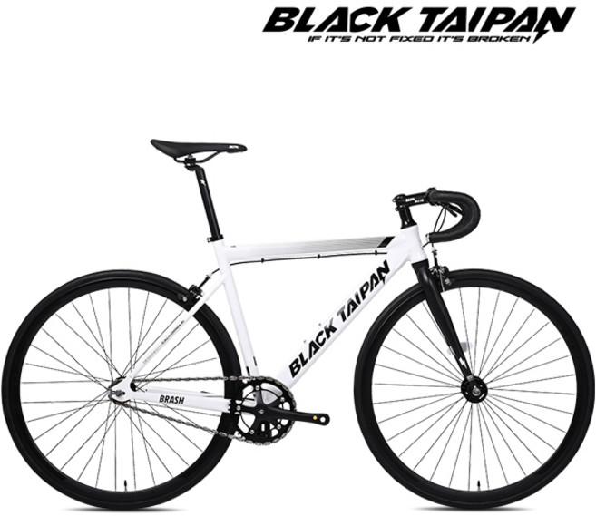 블랙타이판 알루미늄 픽시자전거 브래쉬 700C 무료조립, 1개, 164cm, 브래쉬 380 펄화이트 순정휠 조립+U락 싱글기어