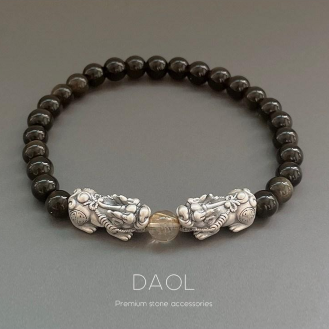 다올 재물운 사업운 금침수정 쌍비휴 팔찌