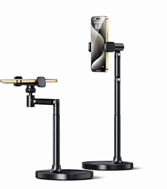 스틸리 항공샷 스마트폰 수직 촬영 거치대 휴대폰 각도 높이 조절 탁상용 쇼츠 유튜브 브이로그 라이브 방송 책상용 핸드폰 모션뷰 스탠드 X66F, 1개, 모션뷰 스탠드 - X66F (블랙)