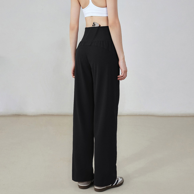 Sopterra 여성용 요가 필라테스 와이드 팬츠 데일리 트레이닝 9부 바지 하이웨스트