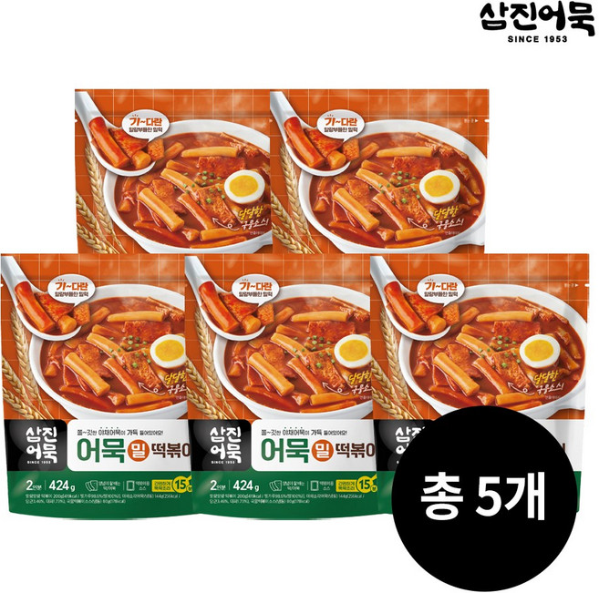 [삼진어묵] 어묵밀떡볶이, 5개, 424g