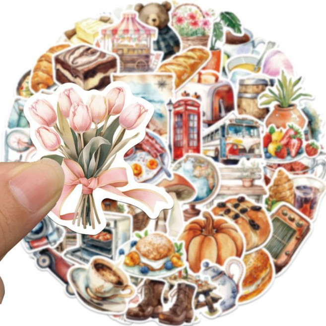 10/25/50pcs DIY 장식 편지지 가방 물병 전화 노트북 Scrapbooking에 대 한 혼합 된 여행 휴일 낙서 스티커, 03 10pcs random