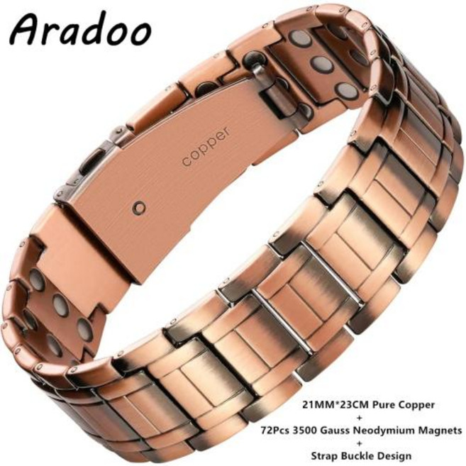 네오디뮴팔찌 에너지 활력 자석 건강 팔찌 3배 강도 순수 구리 스트랩 버클 디자인, 3)C