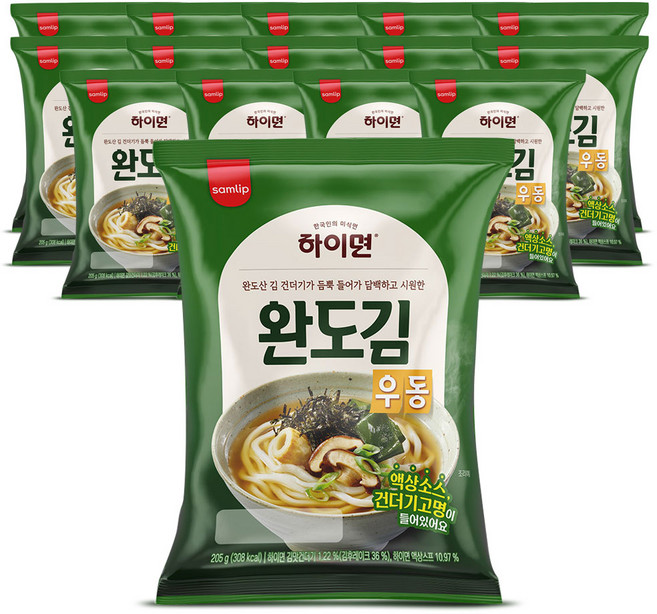 삼립 하이면 완도김우동 205g x 20봉, 20개