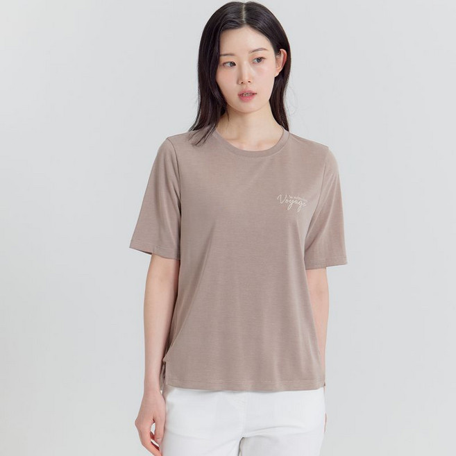 지센 (3컬러) 소프트 자수 레터링 포인트 라운드 반팔 티셔츠 LSTSP451 3132760