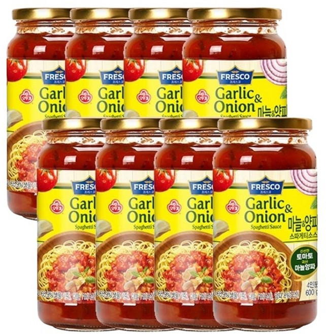 프레스코 마늘양파 스파게티소스 600g 8개/요식업/재료/파우치/대용량/스파게티/소스/파스타/업소/식자재, 8개