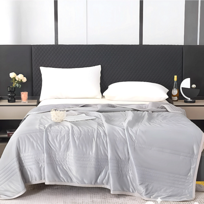 오르디모 통기성 시원한 여름용 아이스 냉감이불, 그레이