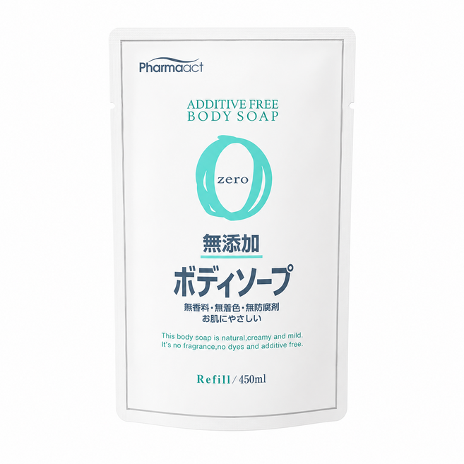 日本熊野Pharmaact 無添加身體沐浴乳 補充包 450ml, 1個