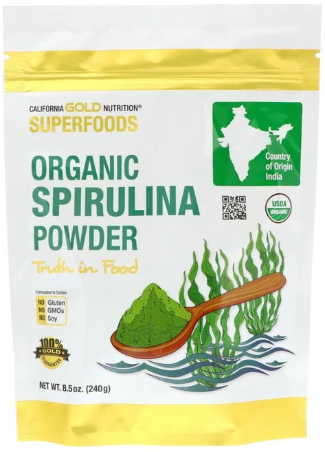 캘리포니아 골드 뉴트리션 스피루리나 파우더 240g California Gold Nutrition Organic Spirulina Powder 8.5 oz, 1개 - 쿠팡