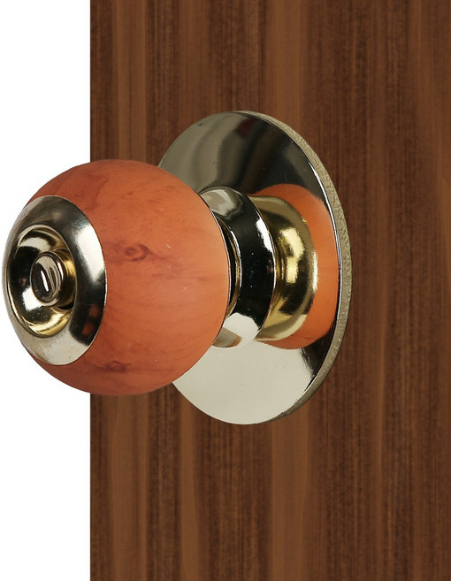 (락이록이) 8300G 원통형 방문 욕실문 사무실 손잡이 동전형 (무키), 우드, 1개