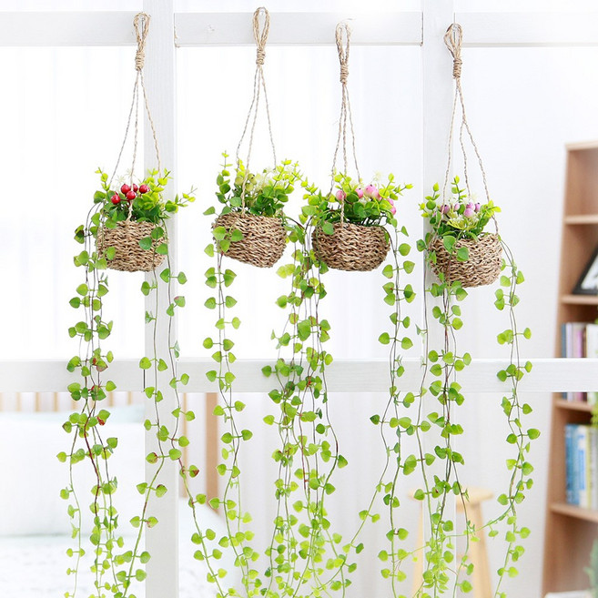 조아트 조화 러브체인 바구니 넝쿨 열매 4p, 러브체인 바구니넝쿨 열매 레드/핑크/그린/퍼플, 1세트