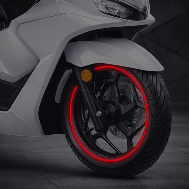 오토티엔 혼다 PCX125 21년-26년 튜닝 휠스티커 림테이프 데칼 스티커 1314, Red(레드), 1세트