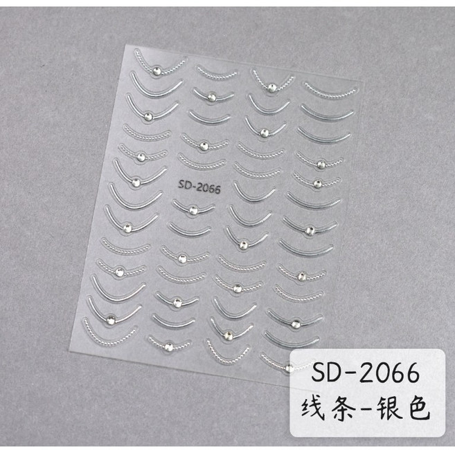 日系5D立體浮雕冰花美甲貼紙 春夏DIY背膠貼紙, 1個, #04 春夏立體帶鑽貼紙SD-2066