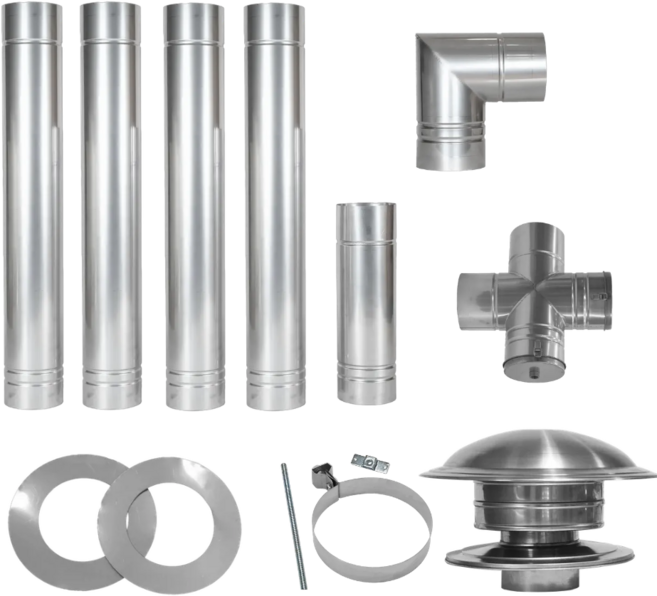 풍년 화목난로 국산 스테인리스 125mm 고급형 연통세트 4.5m