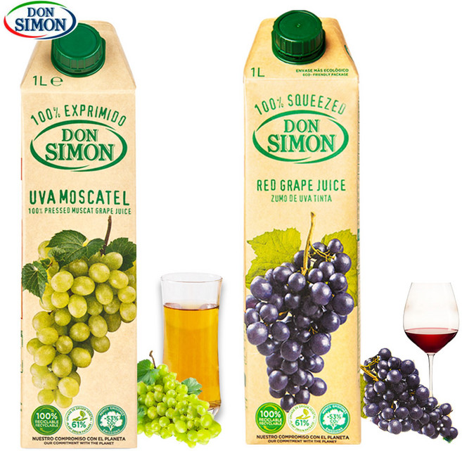 예이니식품 돈시몬 착즙주스 백포도1L 1개+적포도1L 1개 (총2개) 음료수생과일어린이, 1세트, 1L