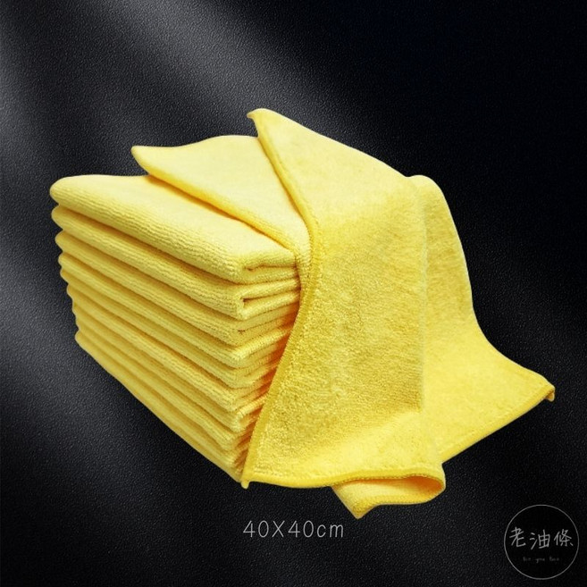 Kirkland Signature 超細纖維擦拭布 好事多 科克蘭 多用途 廚房吸水抹布 洗車打蠟布, 1個, 黃色 超細纖維擦拭布40*40