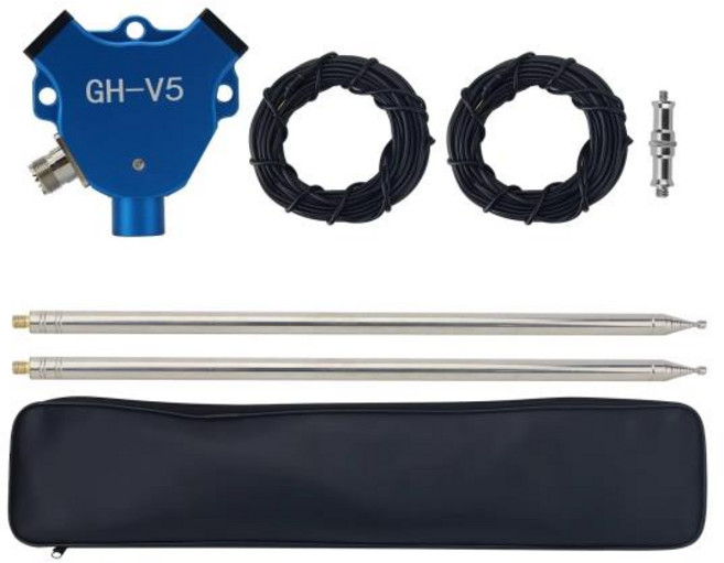 햄긱 GH-V5 V자형 안테나 7MHz-430MHz 200W IP68 방수 발룬 다이폴 단파 안테나, [01] 파란색