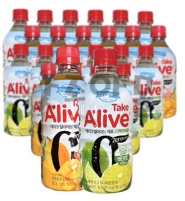 덴마크 테이크 얼라이브 스위티자몽 망고 샤인머스캣 오렌지 500ml (혼합24개) 유산균과 비타민 함유, 24개