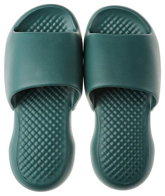 층간소음실내화 발편한 말랑쿠션슬리퍼 푹신한슬리퍼 무소음 실내용 거실 욕실 미끌림방지, 다크그린, 1개